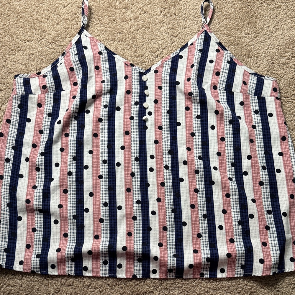 Striped and Polka Dot Women's Top